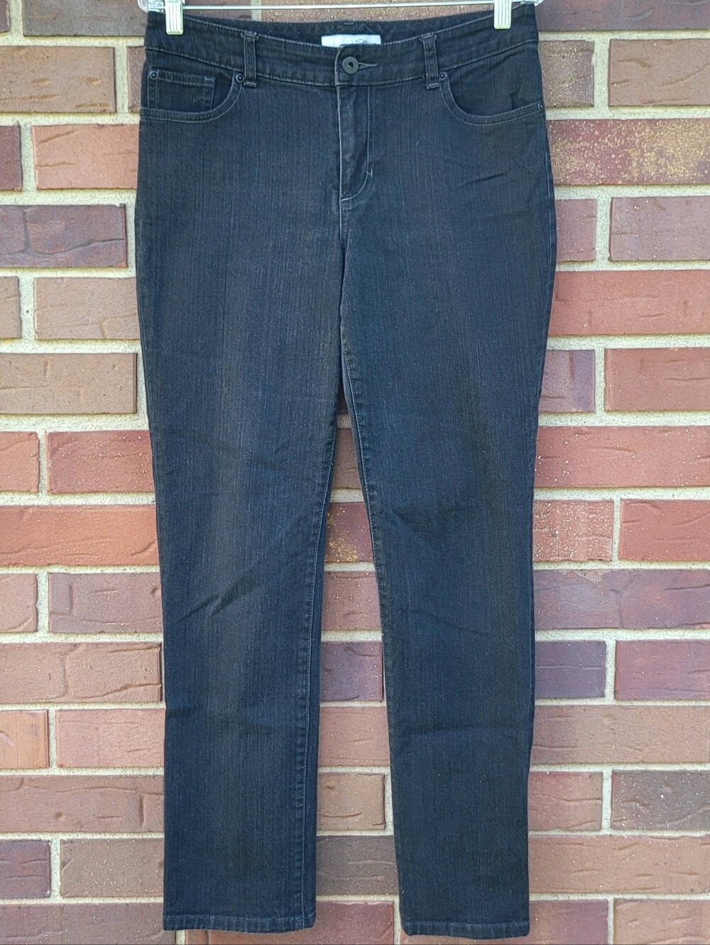 Chico's Platinum Womens Size 1 Straight Leg Charcoal Jeans, Measures 32x30